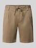Profuomo Straight Fit Shorts mit Bundfalten Khaki