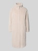 WHITE LABEL Regular fit lange jas van teddybont met opstaande kraag Ecru