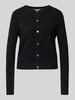 Christian Berg Woman Cardigan mit durchgehender Knopfleiste Black