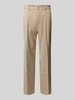 JAKE*S STUDIO MEN Straight Leg Hose mit Bundfalten Khaki