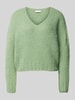 Rich & Royal Gebreide pullover met V-hals Lichtgroen