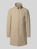 Matinique Lange jas met opstaande kraag, model 'Harvey' Beige