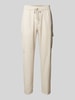 BOSS Green Tapered fit cargobroek met elastische band, model 'Urbanex' Beige