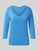 s.Oliver RED LABEL Bluzka z długim rękawem o kroju regular fit z mieszanki lyocellu i elastanu Błękitny