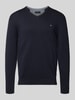 Christian Berg Men Gebreide pullover met V-hals Marineblauw