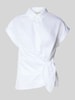 Milano Italy Relaxed Fit Bluse mit Knotendetail Offwhite