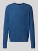 Fynch-Hatton Strickpullover mit Rundhalsausschnitt Hellblau