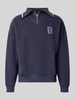 Lacoste Loose Fit Troyer aus Baumwoll-Mix Model 'Tennisc' Marine