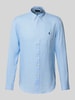 Polo Ralph Lauren Slim Fit Leinenhemd mit Logo-Stitching Hellblau