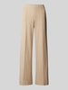 Raffaello Rossi Wide leg stoffen broek met vaste persplooien, model 'ELAINE' Beige