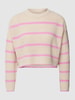 Only Gebreide pullover in riblook, model 'MALAVI' Ecru