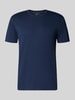 Christian Berg Men T-Shirt mit geripptem Rundhalsausschnitt Marine