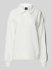 Gina Tricot Sweatshirt mit Umlegekragen Ecru