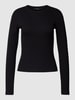 Vero Moda Bluzka z długim rękawem i okrągłym dekoltem model ‘CHLOE’ Czarny