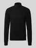 Casual Friday sweter z golfem o kroju slim fit z mieszanka wełny model 'Karl' Antracytowy melanż