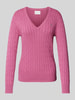 Gant Gebreide pullover met kabelpatroon Fuchsia