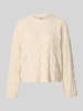 PIECES relaxed fit pullover met ronde hals model 'KATHY' Offwhite