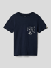 Jack & Jones T-Shirt aus Baumwolle mit Label-Detail Modell 'CRAYON' Marineblau