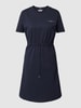 Tommy Hilfiger Knielanges Kleid mit Label-Schriftzug Dunkelblau