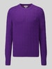 Tommy Hilfiger Sweter o kroju regular fit z czystej wełny owczej Purpurowy