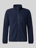 Lerros Fleecejack met opstaande kraag en labeldetail Donkerblauw