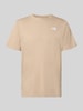 The North Face T-shirt z Wyhaftowane logo i Okrągły dekolt Szarobrązowy