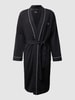 BOSS Bademantel mit Kontraststreifen Modell 'Kimono BM' Black