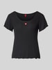HUGO Regular Fit Pyjama-T-Shirt aus Modal-Mix Modell 'HUGO HEART' BLACK