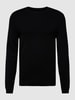 MCNEAL Pullover mit geripptem Rundhalsausschnitt Schwarz