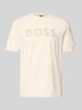 BOSS Green t-shirt o kroju regular fit z czystej bawełny model 'TS_STRUCTURE LOGO 1027473' Złamany biały