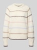 Pieces Regular Fit Strickpullover mit Raglanärmeln Modell 'NELIA' Offwhite