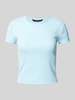 Vero Moda Regular Fit T-Shirt in Rippoptik Modell 'CHLOE' Hellblau