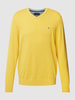 Christian Berg Men Sweatshirt met V-hals Geel gemêleerd