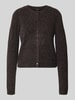 VERO MODA Regular Fit Strickjacke mit einreihiger Knopfleiste Modell 'DOFFY' Schoko