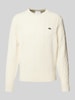 Lacoste Gebreide pullover met logopatch Offwhite