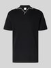 SELECTED HOMME Slim fit poloshirt met V-hals, model 'SANGEV' Zwart