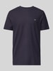 Fynch-Hatton T-shirt met logostitching Marineblauw
