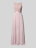 Luxuar Abendkleid mit Strasssteinbesatz Rose
