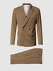 Stylebop Slim Fit Anzug aus Schurwolle Schlamm