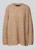 Vero Moda Comfort Fit Strickpullover mit Struktur-Strick Modell 'ELYA' Taupe