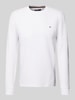 Christian Berg Men Longsleeve mit Label-Stitching Weiss