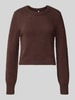 Only Sweter z dzianiny o kroju regular fit z okrągłym dekoltem model ‘PETRA’ Czekoladowy