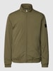 Pierre Cardin Jack met opstaande kraag, model 'Blouson Nylon' Olijfgroen