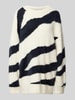 Noisy May Oversized gebreide pullover met ribboorden, model 'HEIDI' Ecru