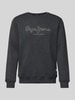 Pepe Jeans Sweatshirt mit Label-Stitching Modell 'Nouvel' Dunkelgrau