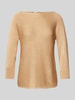 More & More Strickpullover mit U-Boot-Ausschnitt Beige