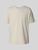 CHAMPION T-shirt met logostitchings en ronde hals Beige