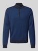 BOSS Gebreide pullover met labeldetail, model 'Eltorino' Marineblauw