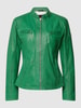 Cabrini Lederjacke mit Reißverschlusstaschen Grün