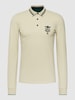 Aeronautica Militare Poloshirt mit langen Ärmeln Modell 'POLO' Sand